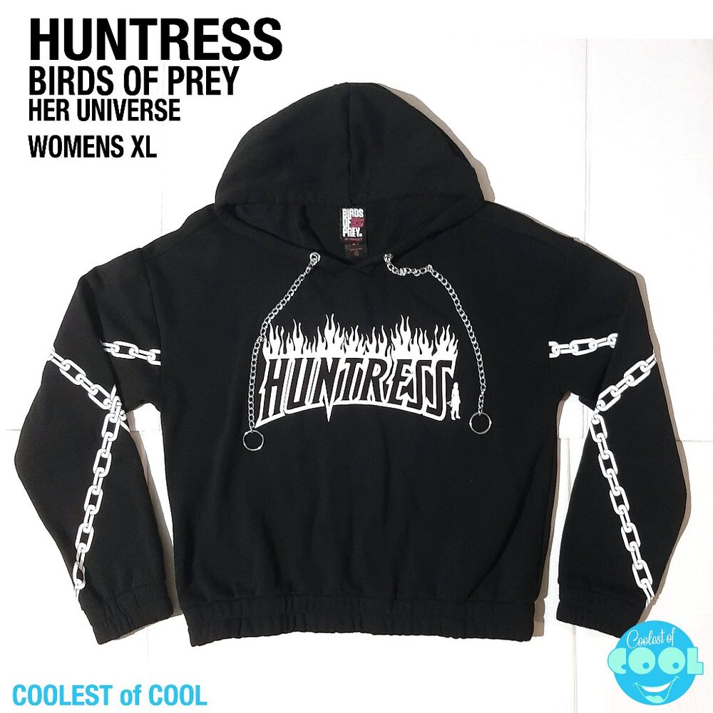 DC Comics Birds Of Prey Huntress Hoodie Girls womens Size XL Chain Semi Crop